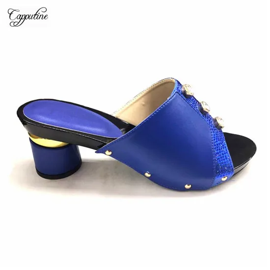 

Wonderful royal blue round high heel sandal shoes for wedding/party CFS8, size 37-43