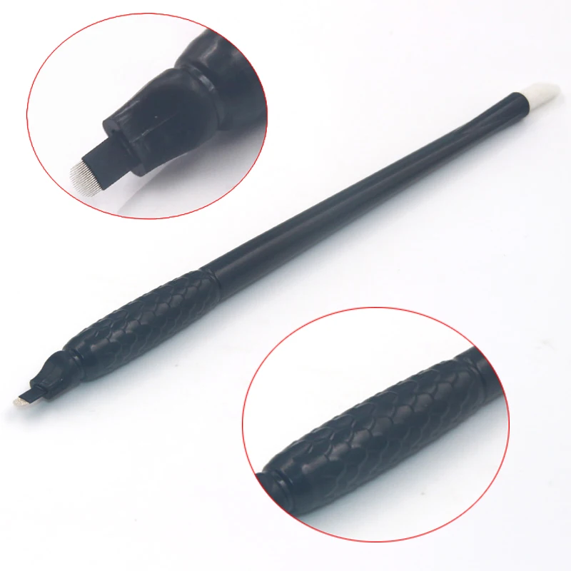 

2019 New Design 100pcs disposable microblading pen 18U with 0.15mm Blade Permanent Makeup Manual Eyebrow Tattoo Hand tools