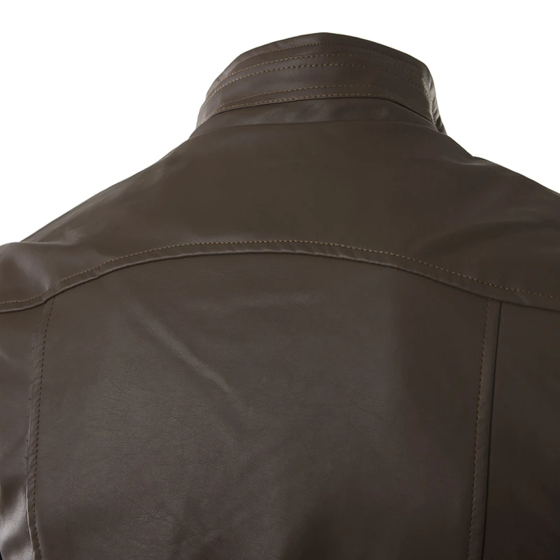 TANGNEST Новая повседневная тонкая мужская кожаная куртка модная мужская куртка из искусственной кожи одноцветная мужская куртка с воротником-стойкой MWP269