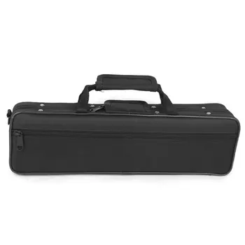 

Nylon Padded Flute Bag Carry Case Cover Shoulder Strap 39 x 7 x 11cm Black