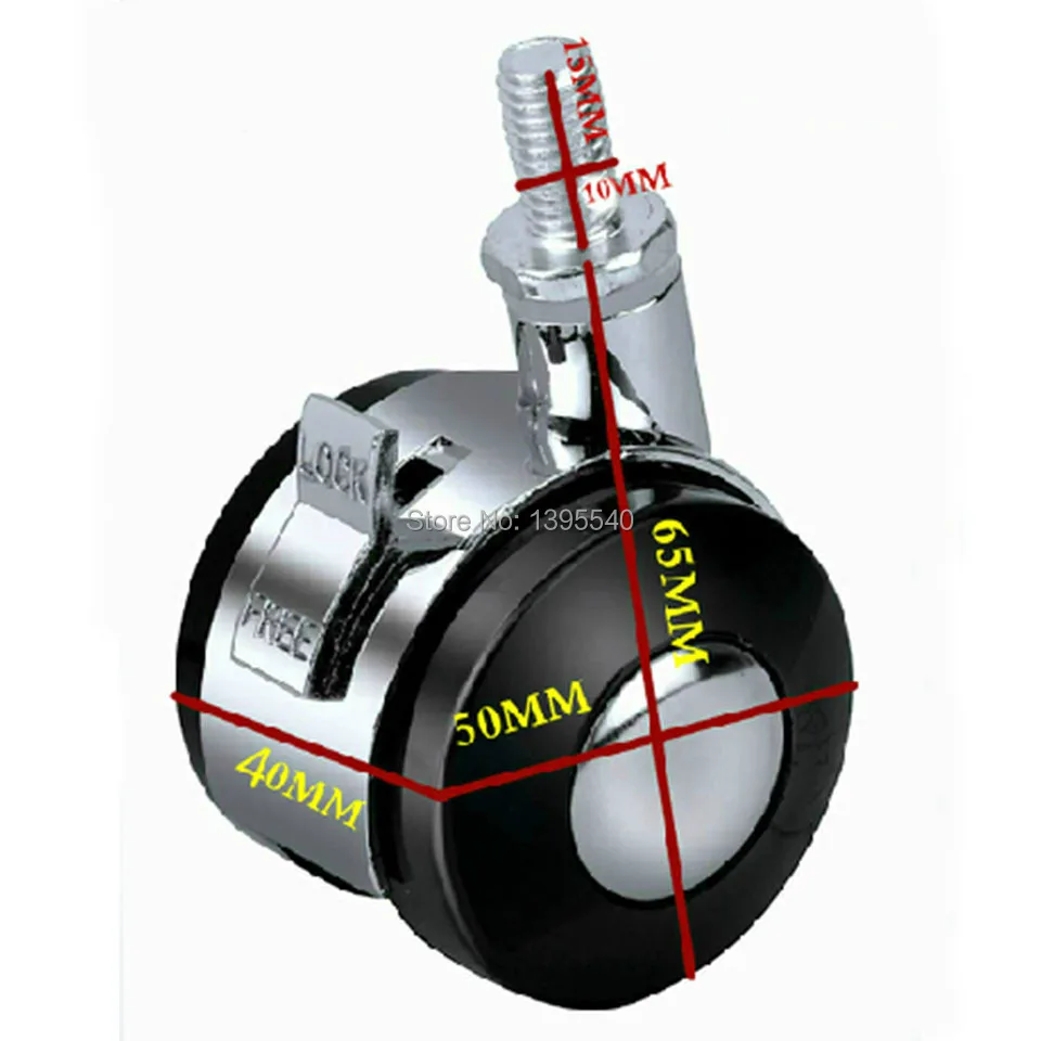 Новинка, 2 дюйма, M10, офисная мебель, универсальные колеса, компьютерный стол, стул, поворотные ролики, колеса из сплава с вращающимся тормозом, шкив, 4 шт