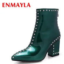 Airfour Zippers High Heels Pointed Toe Rivets Shoes Woman Platform Shoes Large Size 34-41 Ankle Boots for Women Winter Boots Airfour Zippers High Heels Pointed Toe Rivets Shoes Woman Platform Shoes Large Size 34-41 Ankle Boots for Women Winter Boots