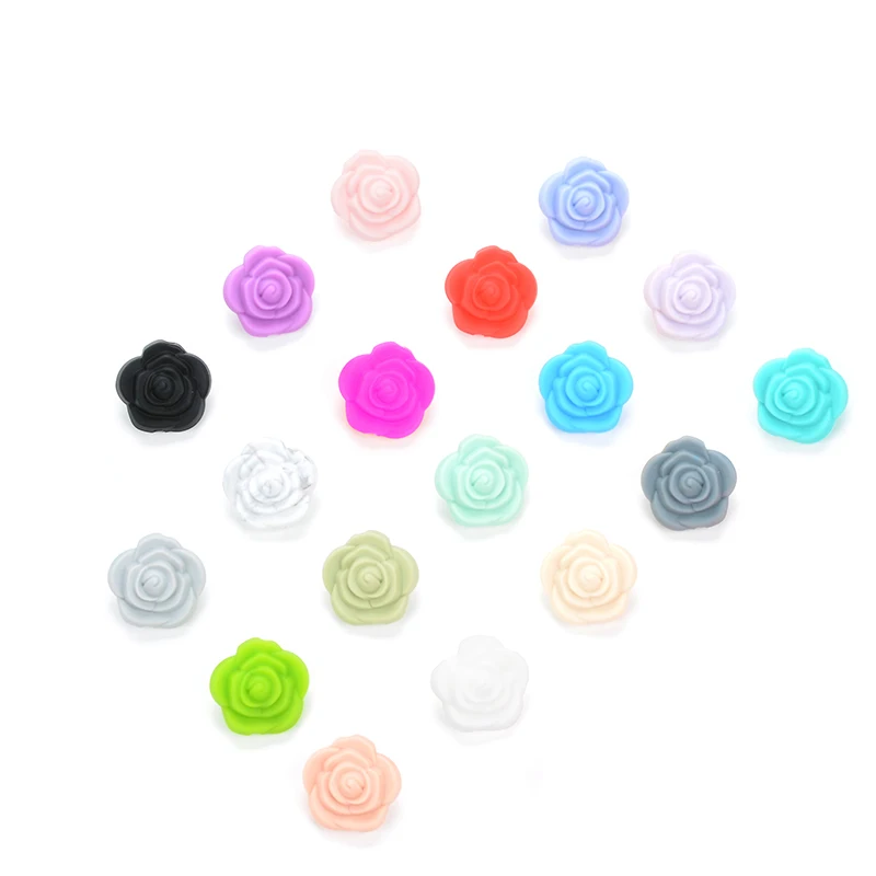 Jual Wholesale 10 Pcs lot Manik Silikon Bunga Bayi Teethers Bpa Gratis Rose Gigi Bayi Mainan Aksesoris untuk Dot Rantai Bpa Gratis