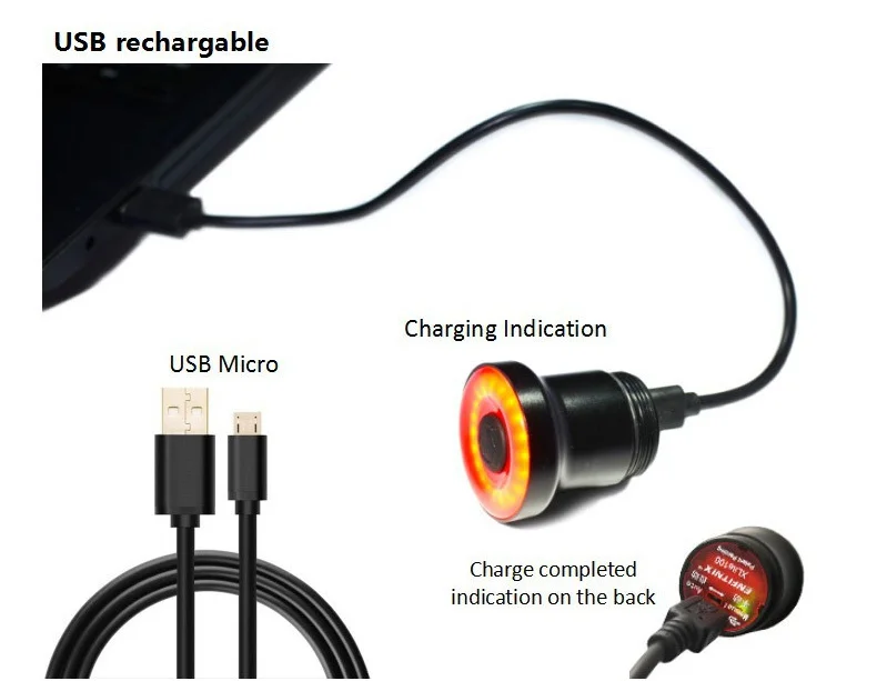 Best Enfitnix Cycling Bike Smart Tail Light XLite100 Bicycle Brake Sensing LED Flashlight USB Charge IPX6 Auto Start/Stop Rear Light 19