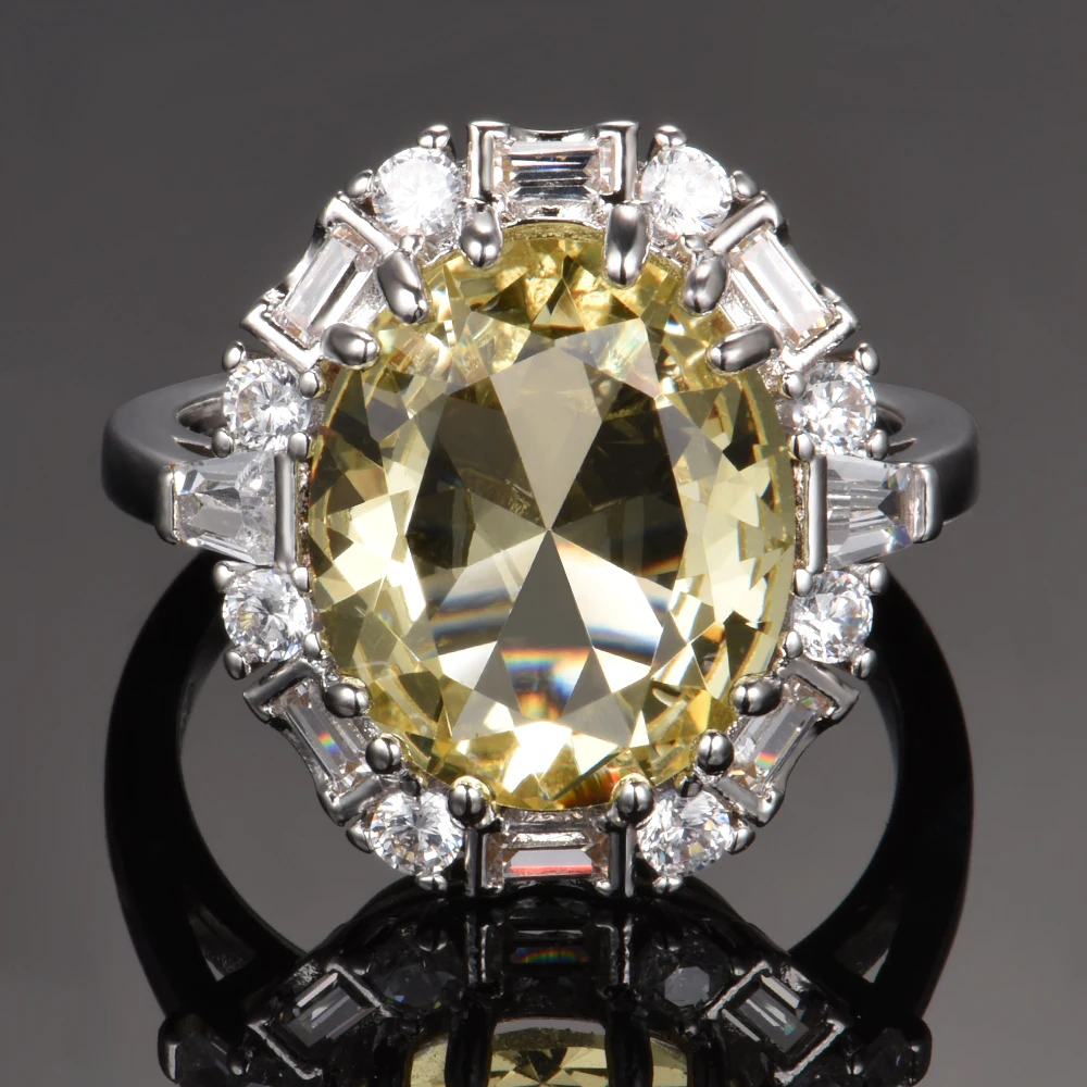 Nasiya создан цитрин драгоценный камень кольца для женщин Настоящее 925 пробы серебряные ювелирные изделия кольцо свадьба юбилей пати подарок