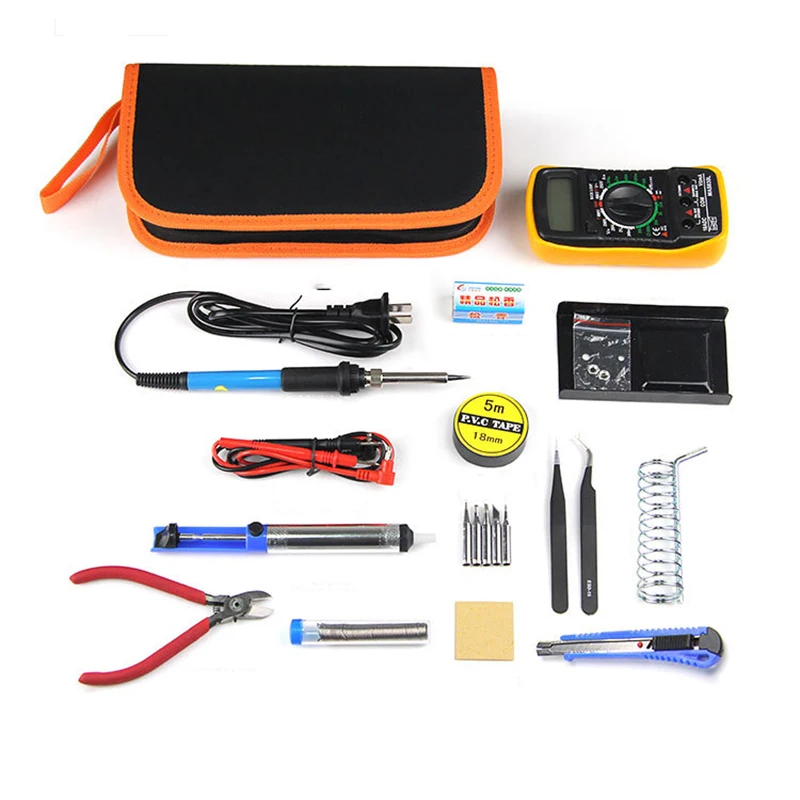 

Soldering Iron Kit Electronics Adjustable Welding Iron S Tools Set With Multimeter Soldering Iron Fixture Desoldering Pump