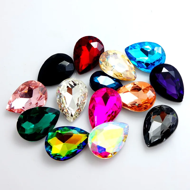 

ELEMENTS Crystal glass loose Beads Mixed color Teardrop 14mm18mm25mm