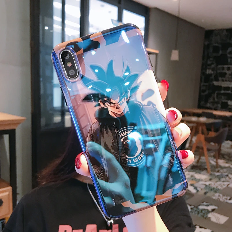 Японский Dragon Ball Z Супер Сон Гоку драгонболл зет чехол для iPhone 11 Pro X XR XS MAX 6 S 7 8 Plus синий светильник Мягкий силиконовый чехол для телефона