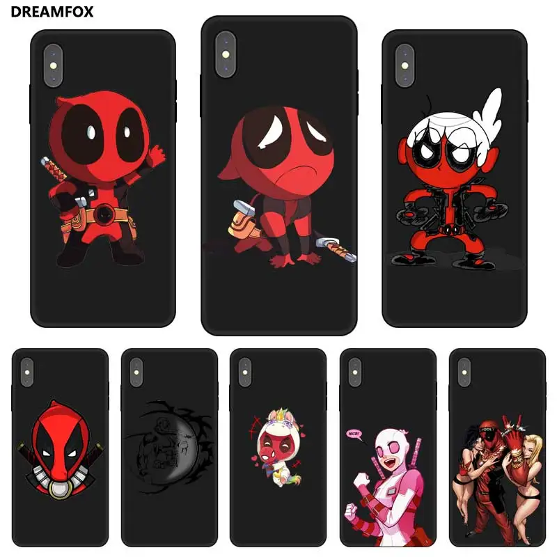 P035 Deadpool Colorful Black Silicone Case Cover For Apple iPhone 11 Pro XR XS Max X 8 7 6 6S Plus 5 5S SE |