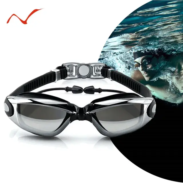 US $5.99 Men Women Professional Electroplate Swimming Glasses Anti Fog UV Protection Swim Goggles Waterproof