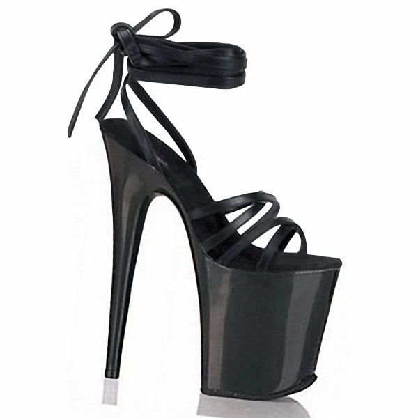 20cm Sexy fashion models to shoot steel pipe shoes shoe stage shows black high-heeled shoes bride wedding sandals