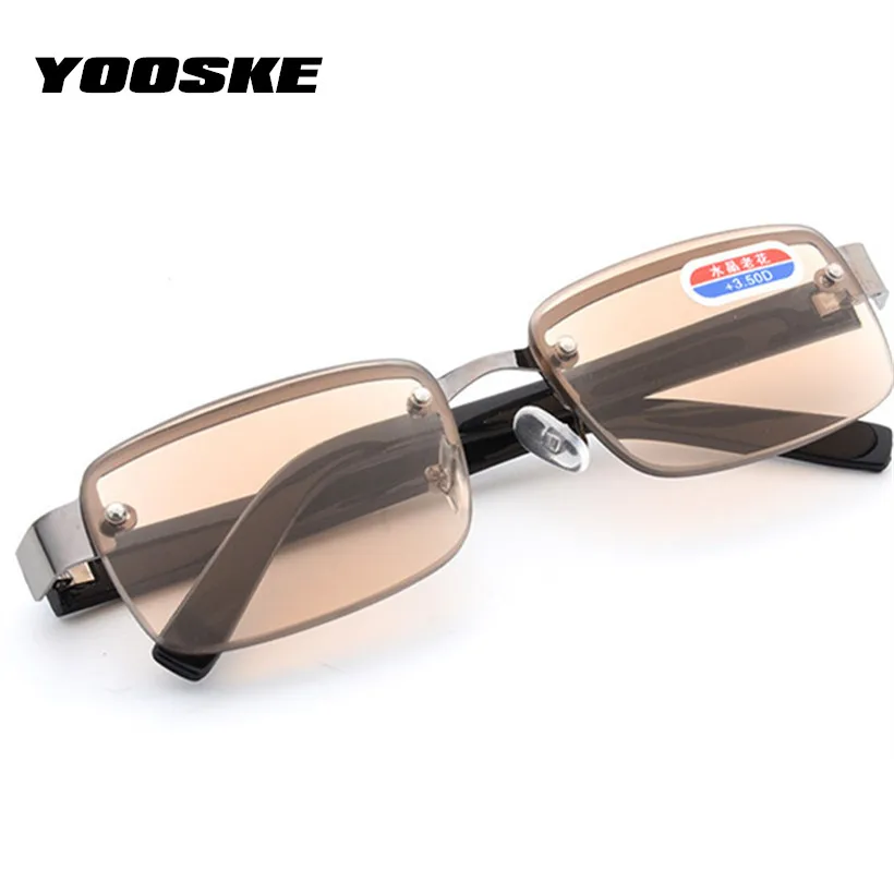 YOOSKE gafas de lectura de lentes de cristal de estilo clásico sin montura simple para hombres y mujeres gafas Unisex YOOSKE gafas de lectura de lentes de cristal de estilo clásico sin montura simple para hombres y mujeres gafas Unisex