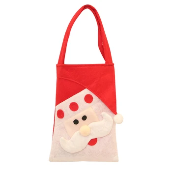 

Merry Christmas Santa Claus Snowman Elk Gift Bags Handle Candy Bag Xmas Decor