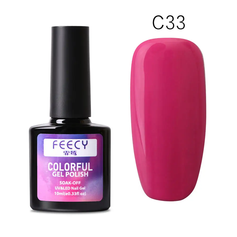 Gel Nail Polish Soak Off UV LED Gel Varnish Wipe Top Coat Color Nail Gel Polish DIY Nail Art Lacquer Manicure Nail Art Tool - Цвет: Feecy C33