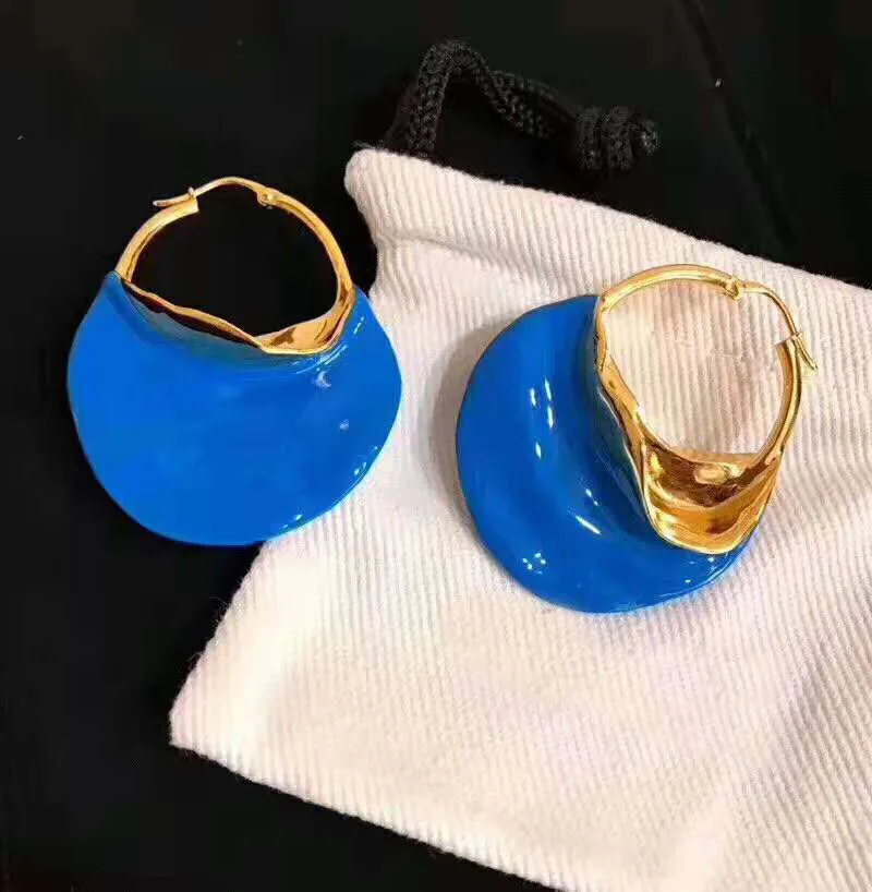 

2018 Trendy Gold White Green Blue Color Big Circle Earrings For Women Fashion Large Earrings Jewelry