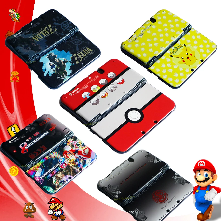 

Nintend New 3DS XL/LL Accessories Pattern Case Pokeball Pikachus Protective Hard Cover Shell Skin for Nintendo Console Games