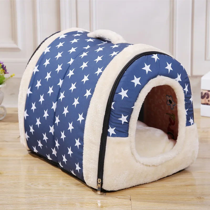 

Pet Dog House Nest Mat Dual Use Soft Plush Foldable Dog Bed Cat Bed for Small Medium Dogs Travel Kennels for Cats Pet Products