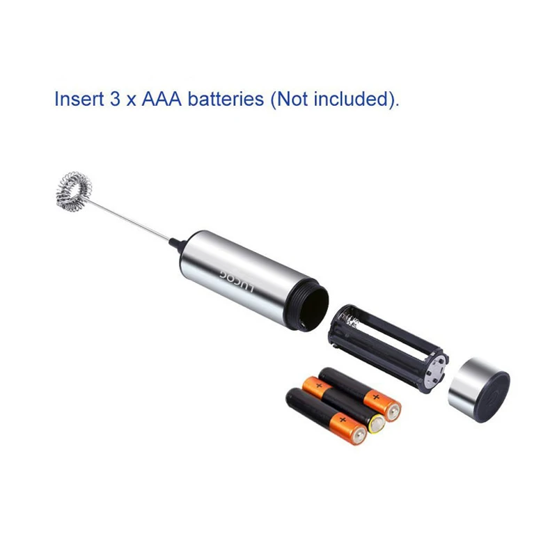 Harga Lucog Double Spring Kocokan Kepala Electric Susu Frother Stainless Steel Genggam Susu Foamer Minum Mixer untuk Kopi Cappuccino