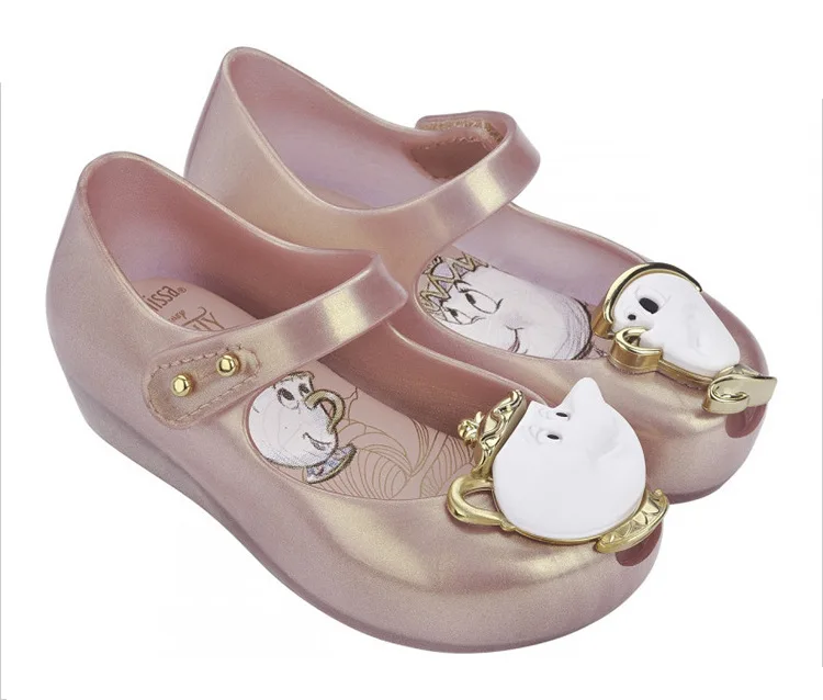 2017 New Sandals Summer Beauty Beast Mini Melissa Girls Shoes Jelly Sandals Princess Shoes Non slip