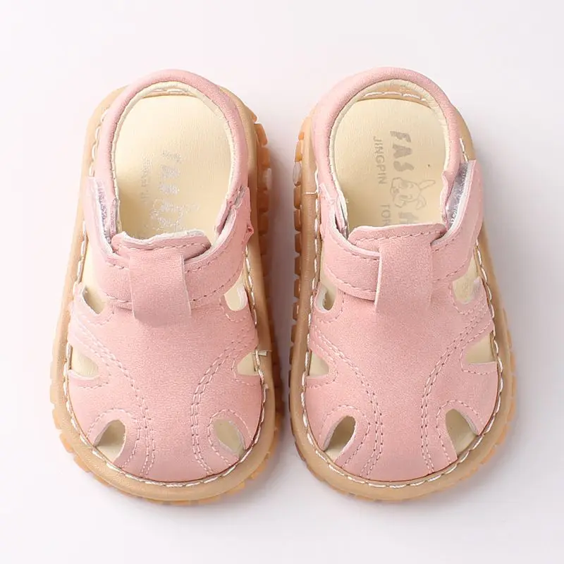 Новорожденных Для маленьких мальчиков девочек Карамельный цвет красивые сандалии летние детские кроссовки Нескользящая резиновая