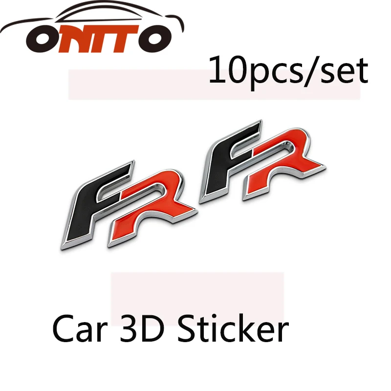 Высокое качество 10 шт. металлическая 3D FR Автомобильная Эмблема для кузова наклейка значок для FR гоночный автомобиль Стайлинг для сиденья Cordoba Ibiza Cupra Leon lbiza