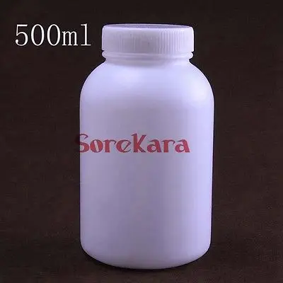 Download 10 x 500ml White plastic Bottle Reagent Bottle Sample Vials Plastic Lid Screw Cap Screw On Cover ...