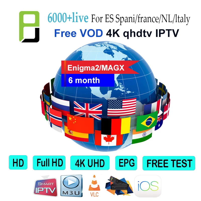 

IPTV 6000+ Live VOD 4K HD Channel best for Europe Arabic Africa Latino America France HD IPTV subscription tv box