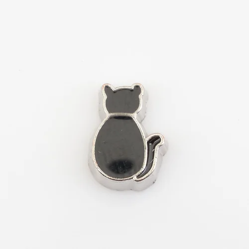 

Black cat, Floating charms,Fit floating charm lockets, FC0329