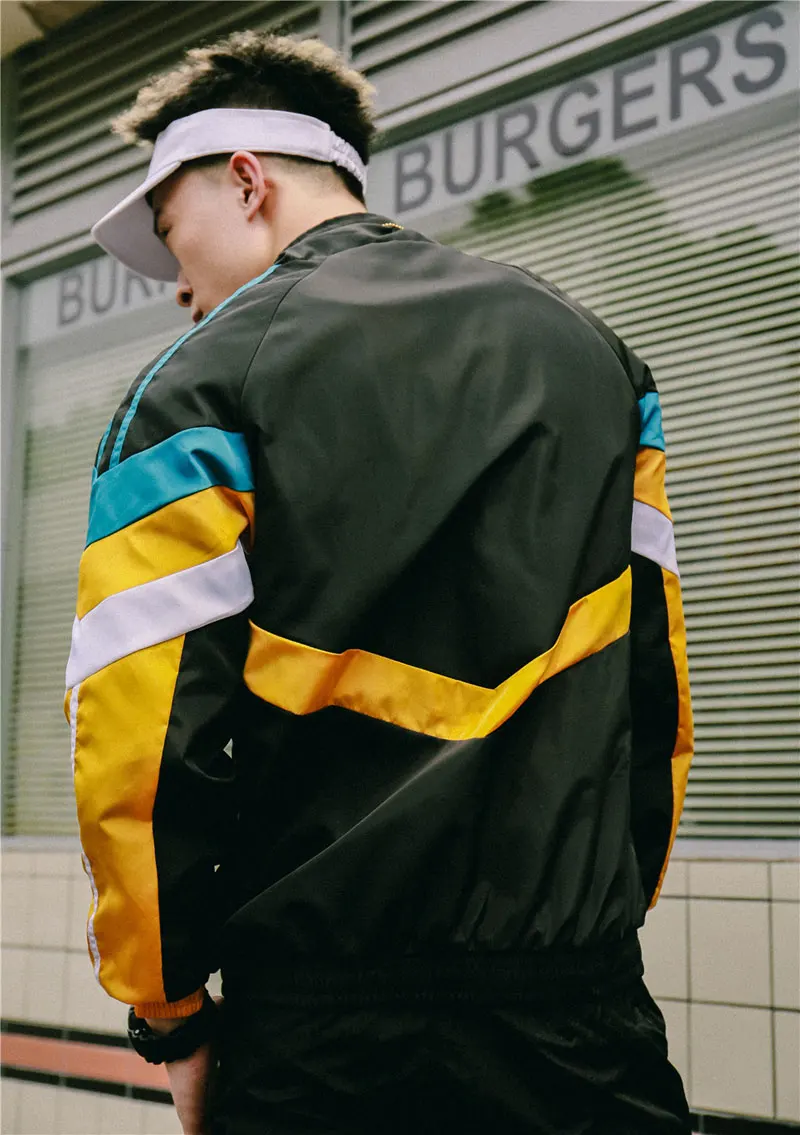 Color Block Patchwork Printed Track Jackets 2