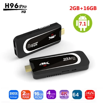 

H96 Pro H3 Mini PC 2GB RAM 16GB ROM 2.4G 5G Wifi Smart Android 7.1 TV Box Amlogic S905X Quad Core TV Stick 4K HD Media Player