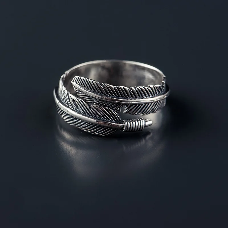 

DreamySky Real 925 sterling silver feather rings for women wedding ring anillos mujer de plata 925 sterling silver jewelry