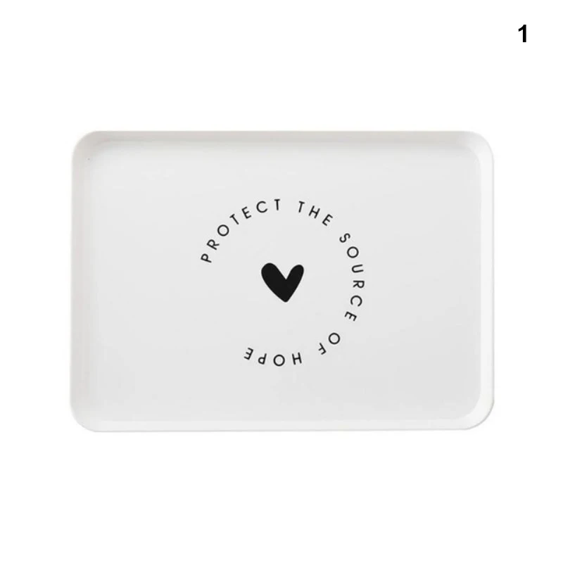 

1PC Nordic Style Plastic Dessert Tray Tea Breakfast Bread Tray Snack Plate Storage Plates Square Dish Accessories