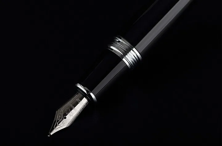 Передовая перьевая ручка Jinhao 159 черный яркий с серебряным перо с широким основанием