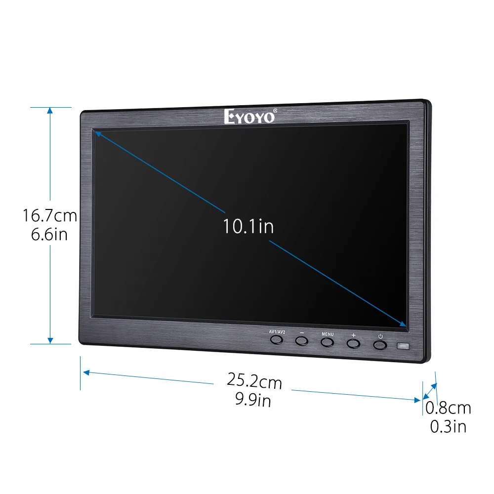 Дюймов EYOYO 10,1 дюймов TFT ЖК-экран 600*1024 CCTV монитор BNC AV VGA HDMI видео аудио для DVR DVD Камера Безопасности Встроенные колонки