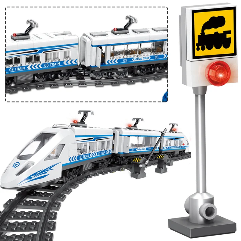 Billige RC Technic Stadt Eisenbahn Bausteine Kompatibel Legoing Fernbedienung Station Schiene Zug Erleuchten Ziegel Spielzeug Für Kinder