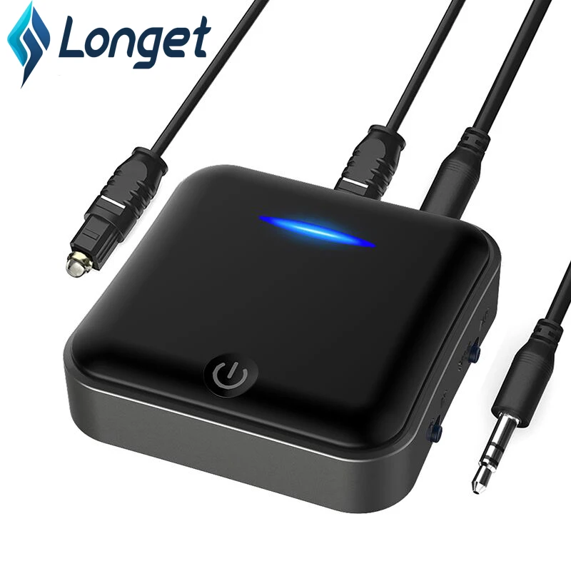 

Longet 5.0 Bluetooth Transmitter Sender Receiver 2 in 1 Digital Optical Toslink/RCA and 3.5 mm Audio Adapter/aptX HD Mobile etc