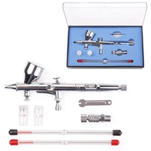 Набор аэрографов двойного действия, Временный Набор татуировок 0,2 мм/0,3 мм/0,5 мм 9cc игла, Воздушная щетка, пульверизатор, краска для тела, художественный распылитель#86338