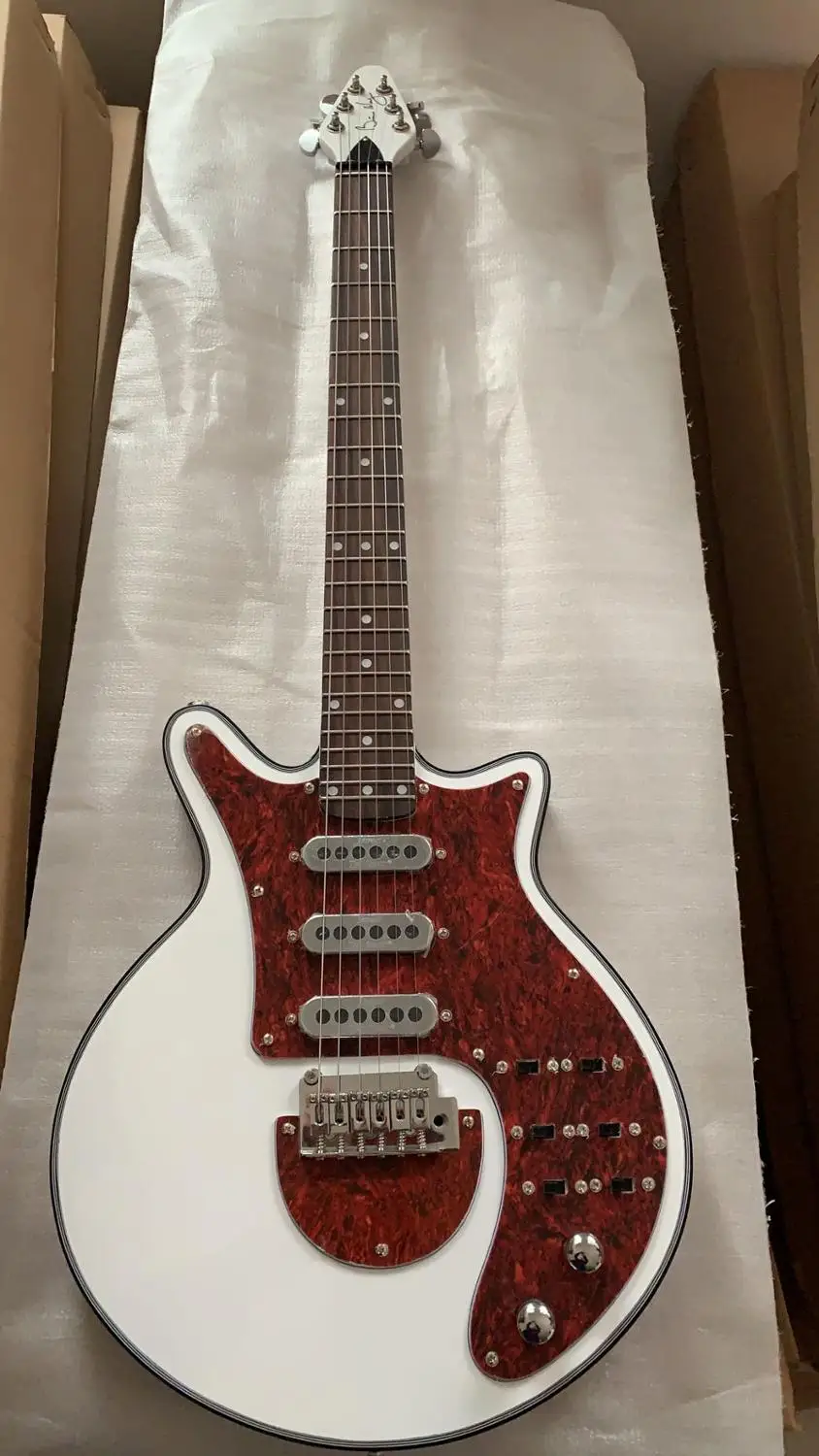 

Guild BM01 Brian May White Electric Guitar Red Pickguard 3 pickups Tremolo Bridge 24 Frets China Guitars