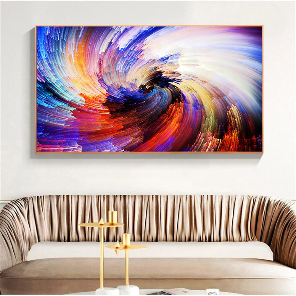 Modern Abstract Canvas Painting Colorful Blooming Fireworks Poster Art Wall Picture for Sofa Background Decorative | Дом и сад