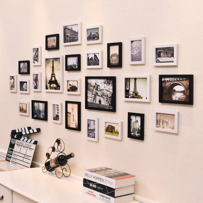 

7 Inch Photo Frame Hanging Wall Mounting Table Creative Conjoined Hanging Simple Picture Frame Combination Family Picture Frames