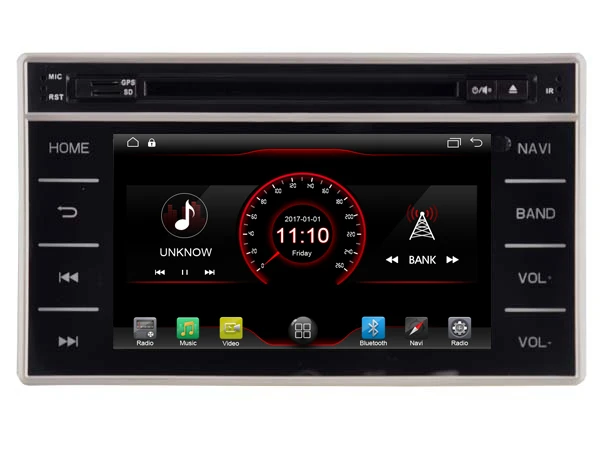 Cheap Android 8.1 quad core car dvd player media stereo radio wifi carplay GPS TPMS headunit for TOYOTA HILUX 2015 with blue light 5