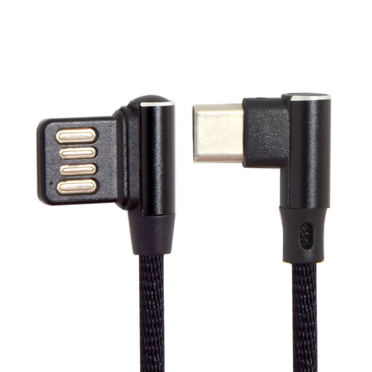 

USB Micro & Type-C to Left Right Angled 90 Degree USB 2.0 Data Cable with Sleeve for Tablet & Phone 15cm