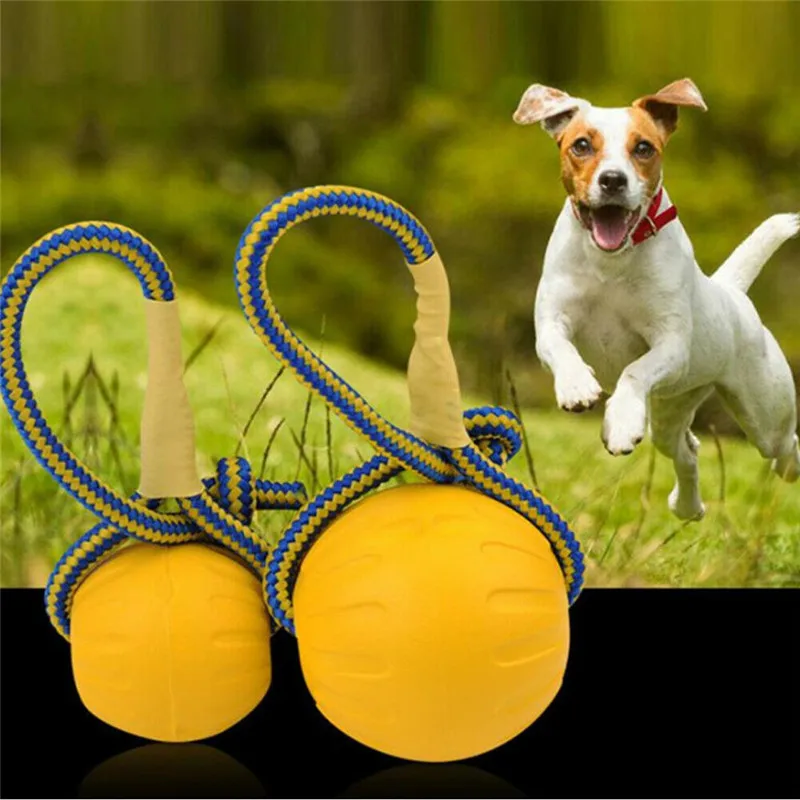 

Durable Puppy Dog Pet Rope Rubber Ball Indestructible Solid Healthy Teeth Chew Training Play Training Chew Play Fetch Bite Toy