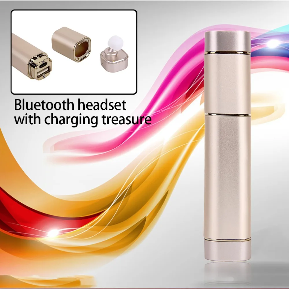 

Newest Wireless Protable Bluetooth Earphone Handsfree With 600mA Power Bank In Ear Headset Music Stereo Double Ear Headset K2