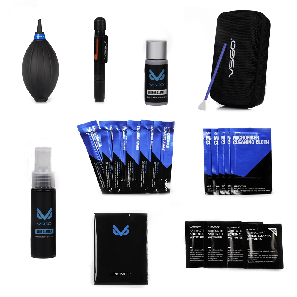

VSGO Portable Lens & Sensor Cleaning Kit 21PCS Dust Blower + Lens Pen for Nikon Sony Canon Digital Camera Cleaning