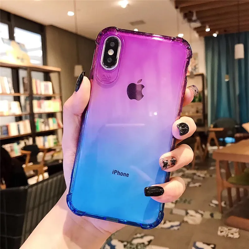 Lovebay цветной градиентный телефонный чехол для iPhone 6 6s 7 8 Plus мягкий ТПУ ультра
