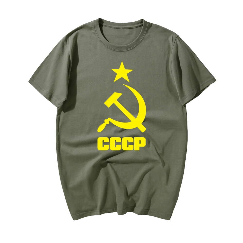 Новинка, CCCP, футболки, молот и серп, с рисунком СССР, мужские футболки, для России, повседневные, с коротким рукавом, футболки, летняя мужская одежда