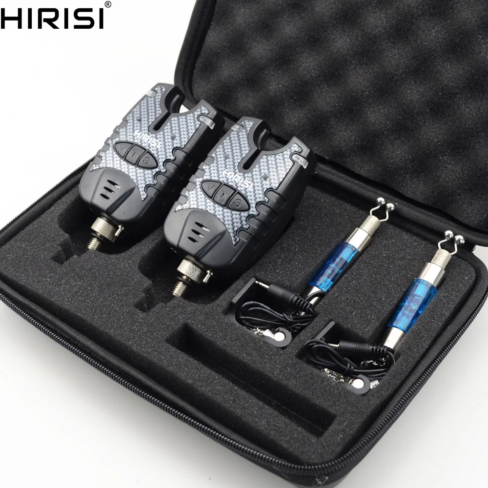 

Carp Fishing Swingers and Fishing Alarms Set in Case Blue LED Light Fishing Tools Fish Bait Alarms B1137A B1138A