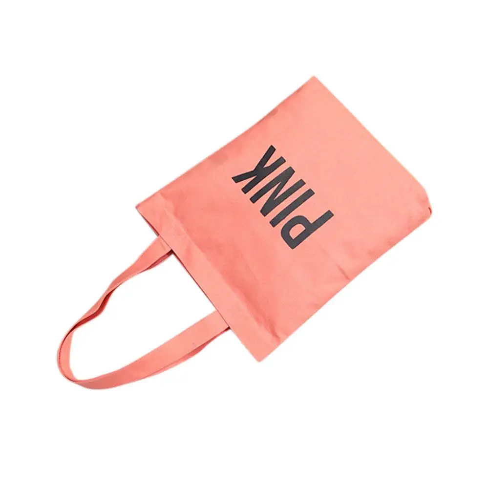 Banabanma, женская сумка, лаконичная, с буквенным узором, сумка на одно плечо, холщовая, портативная, повседневная, сумка, сумки для женщин, ZK15 - Цвет: Pink
