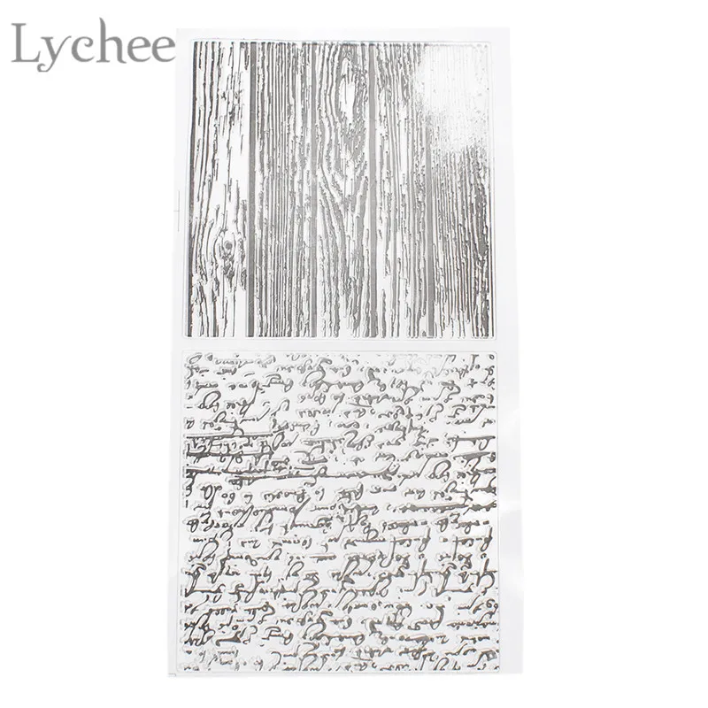 

Lychee Life Vintage Letters Wood Grain Transparent Silicone Clear Stamp For Scrapbooking DIY Craft Decoration